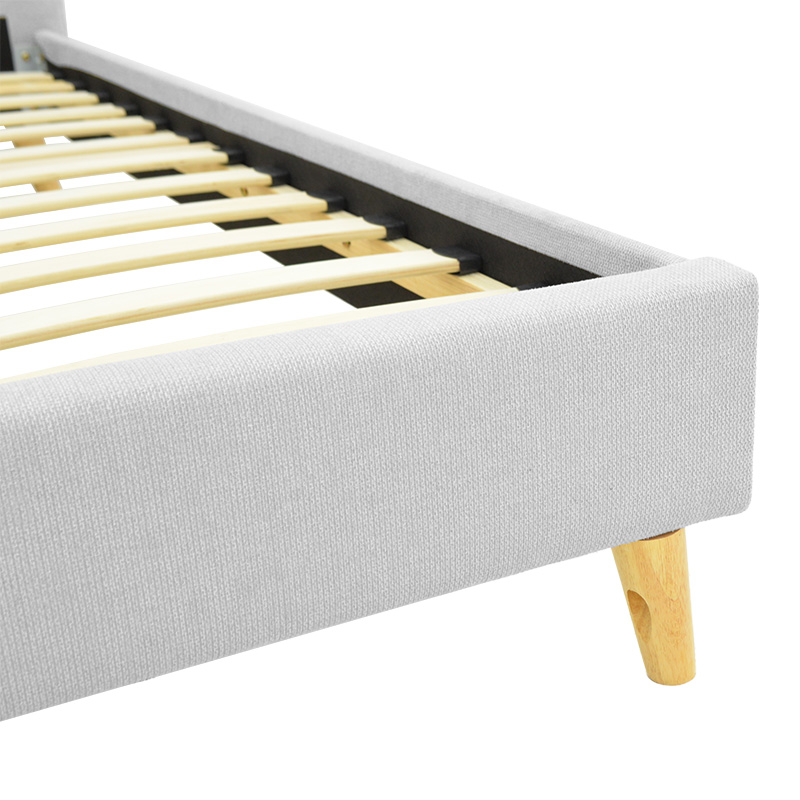 Κρεβάτι LumiLux pakoworld ύφασμα σε γκρι απόχρωση 100x200εκ