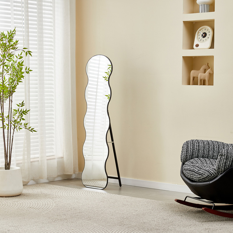 Καθρέπτης Waven pakoworld σε μαύρη απόχρωση 38x28x148εκ