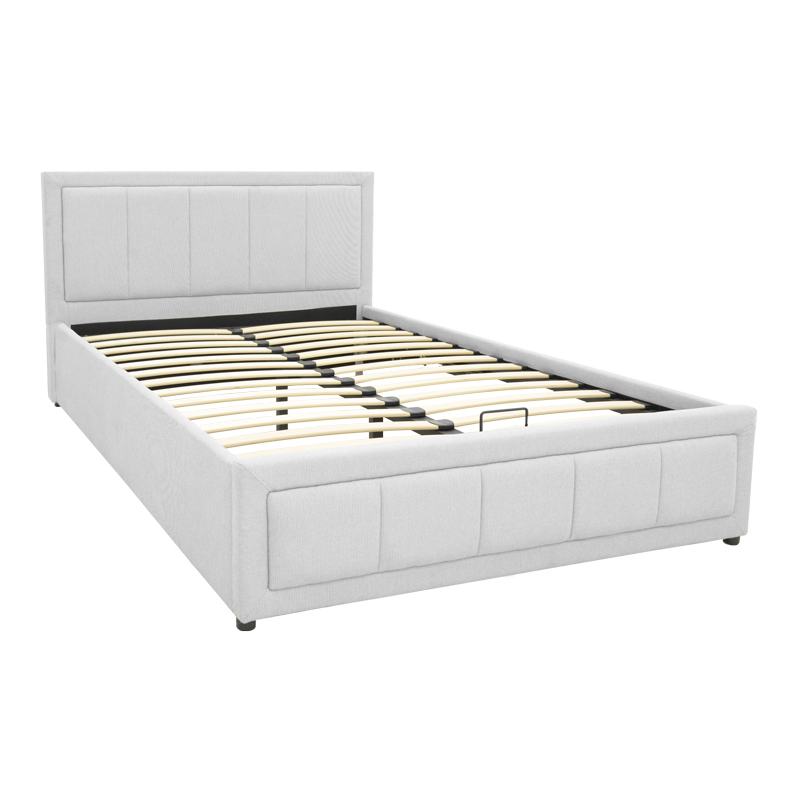 Κρεβάτι Huga pakoworld με αποθηκευτικό χώρο ύφασμα γκρι 120x200εκ