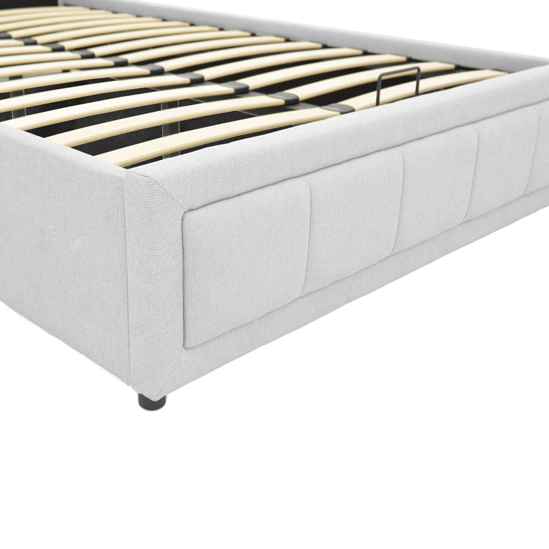 Κρεβάτι Huga pakoworld με αποθηκευτικό χώρο ύφασμα γκρι 120x200εκ