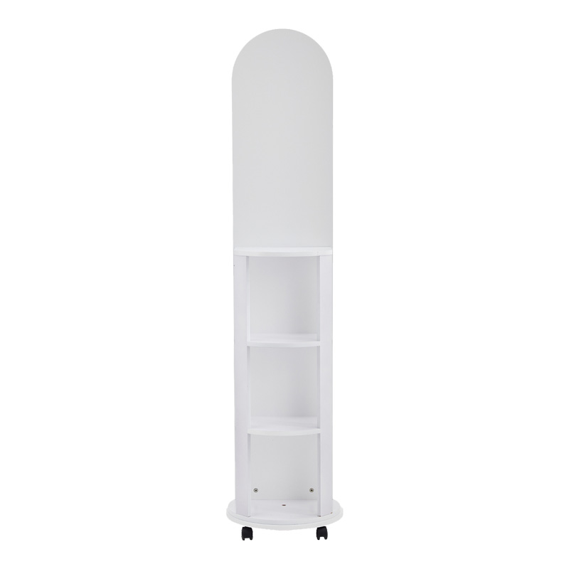 Καθρέπτης τροχήλατος Espero pakoworld mdf με ράφια σε λευκή απόχρωση Φ34x170εκ