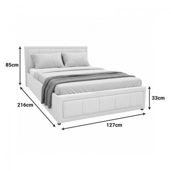 Κρεβάτι Huga pakoworld με αποθηκευτικό χώρο ύφασμα μπεζ 120x200εκ