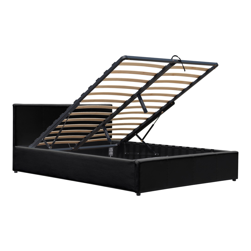 Κρεβάτι Dellia pakoworld με αποθηκευτικό χώρο pu μαύρο 120x200εκ