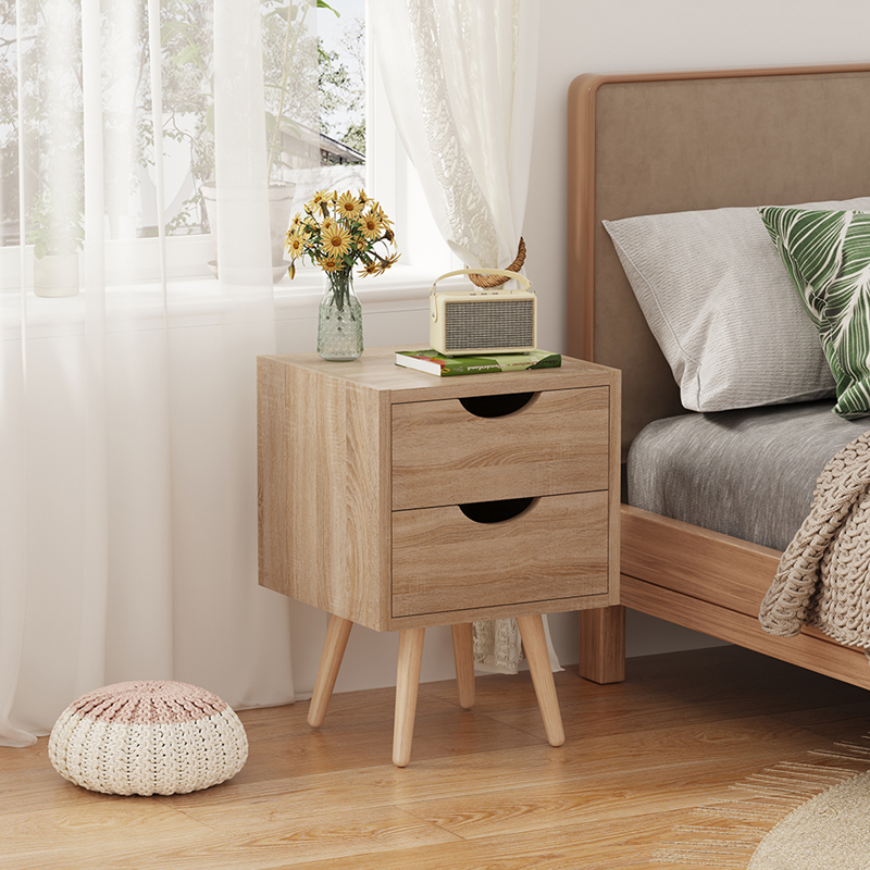 Κομοδίνο Selma pakoworld σε φυσική απόχρωση 29.7x29.7x45εκ