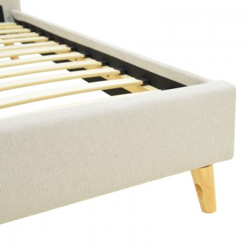 Κρεβάτι LumiLux pakoworld ύφασμα σε μπεζ απόχρωση 160x200εκ