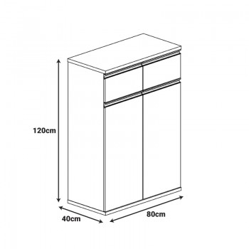 Ντουλάπια γραφείου επαγγελματικά Oscar pakoworld καρυδί-ανθρακί 160x40x120εκ