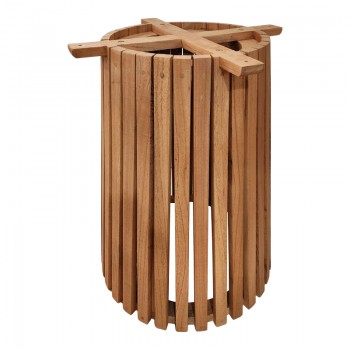 Βάση τραπεζιού εσωτερικού χώρου Galy I pakoworld mindi ξύλο σε φυσική απόχρωση Φ60x75εκ