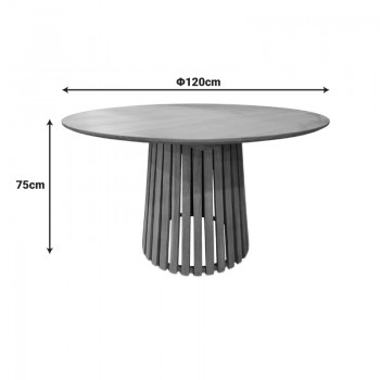 Τραπέζι Kenda Ι pakoworld mindi ξύλο σε φυσική απόχρωση Φ120x75εκ