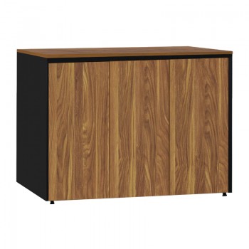 Ντουλάπια γραφείου χαμηλά επαγγελματικά Oscar pakoworld καρυδί-ανθρακί 240x40x80εκ