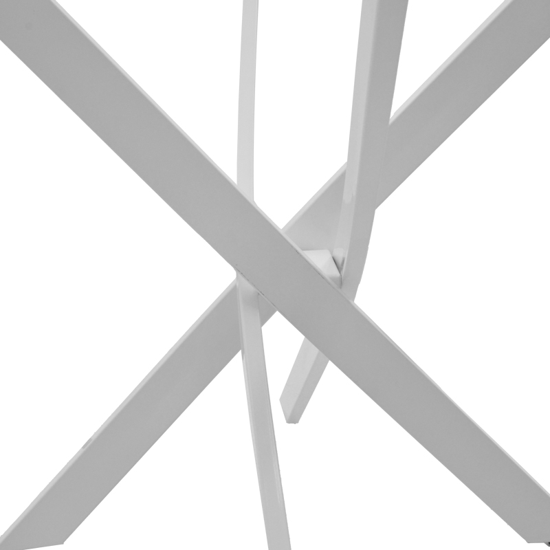 Τραπέζι Antoro pakoworld γυαλί και μεταλλικά πόδια σε λευκή απόχρωση Φ100x75εκ