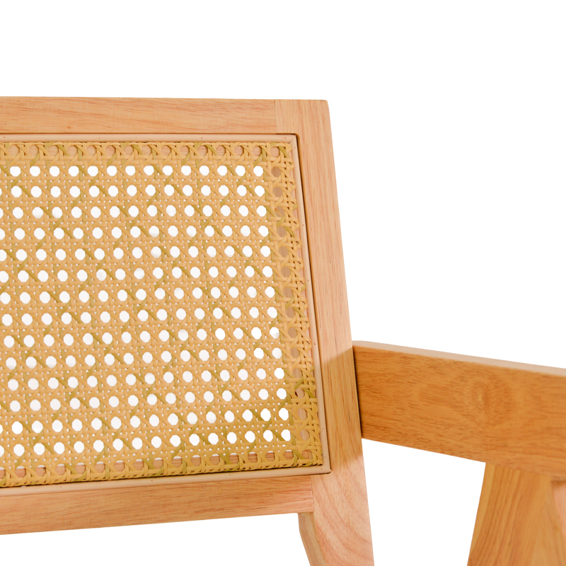 Πολυθρόνα Winslow pakoworld rubberwood σε φυσική απόχρωση-ύφασμα λευκό 51x54x80εκ