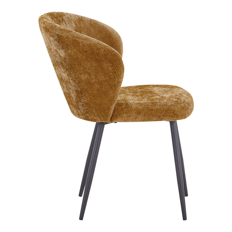 Καρέκλα Karg pakoworld camel ύφασμα-πόδι μαύρο μέταλλο 57x62x80εκ