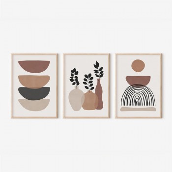 Πίνακας Yenia  pakoworld τρίπτυχος με ψηφιακή εκτύπωση και πλαίσιο 33x1.5x48εκ