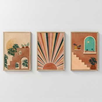 Πίνακας Quesin  pakoworld τρίπτυχος με ψηφιακή εκτύπωση και πλαίσιο 33x1.5x48εκ