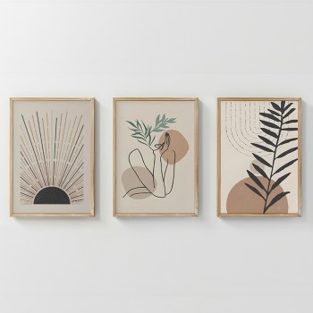 Πίνακας Gonma pakoworld τρίπτυχος με ψηφιακή εκτύπωση και πλαίσιο 33x1.5x48εκ