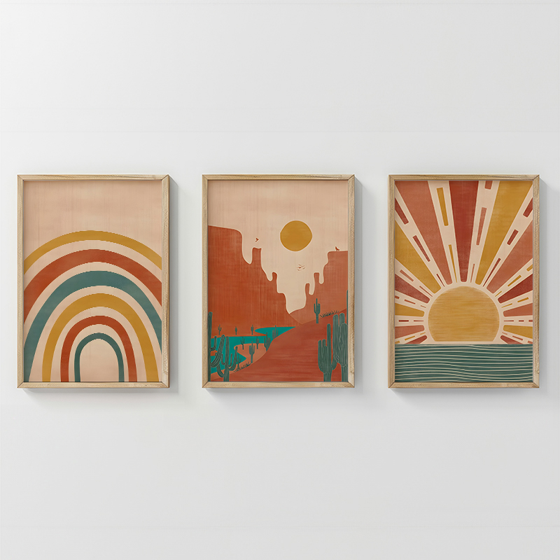 Πίνακας Jecko  pakoworld τρίπτυχος με ψηφιακή εκτύπωση και πλαίσιο 33x1.5x48εκ