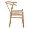 Καρέκλα Wishbone pakoworld rubberwood-σχοινί σε φυσική απόχρωση 53.5x57x74εκ