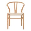 Καρέκλα Wishbone pakoworld rubberwood-σχοινί σε φυσική απόχρωση 53.5x57x74εκ