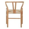 Καρέκλα Wishbone pakoworld rubberwood-σχοινί σε φυσική απόχρωση 53.5x57x74εκ