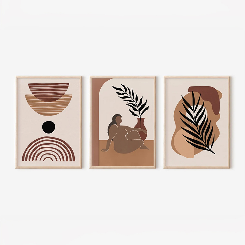 Πίνακας Fanzia  pakoworld τρίπτυχος με ψηφιακή εκτύπωση και πλαίσιο 33x1.5x48εκ