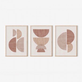 Πίνακας Peria  pakoworld τρίπτυχος με ψηφιακή εκτύπωση και πλαίσιο 33x1.5x48εκ