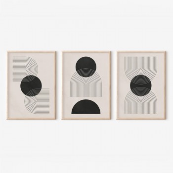 Πίνακας Blomel  pakoworld τρίπτυχος με ψηφιακή εκτύπωση και πλαίσιο 33x1.5x48εκ