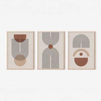 Πίνακας Frenja  pakoworld τρίπτυχος με ψηφιακή εκτύπωση και πλαίσιο 33x1.5x48εκ