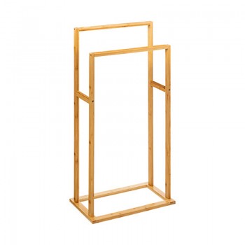 Κρεμάστρα πετσετών δαπέδου Dasmal pakoworld μπαμπού σε φυσική απόχρωση 42x24.2x81.5εκ