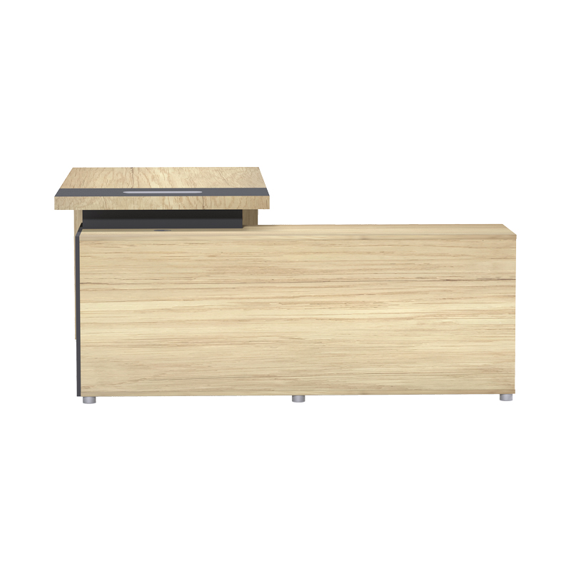 Γραφείο επαγγελματικό Lotus pakoworld αριστερή γωνία σε φυσική-ανθρακί απόχρωση  160x160x75εκ