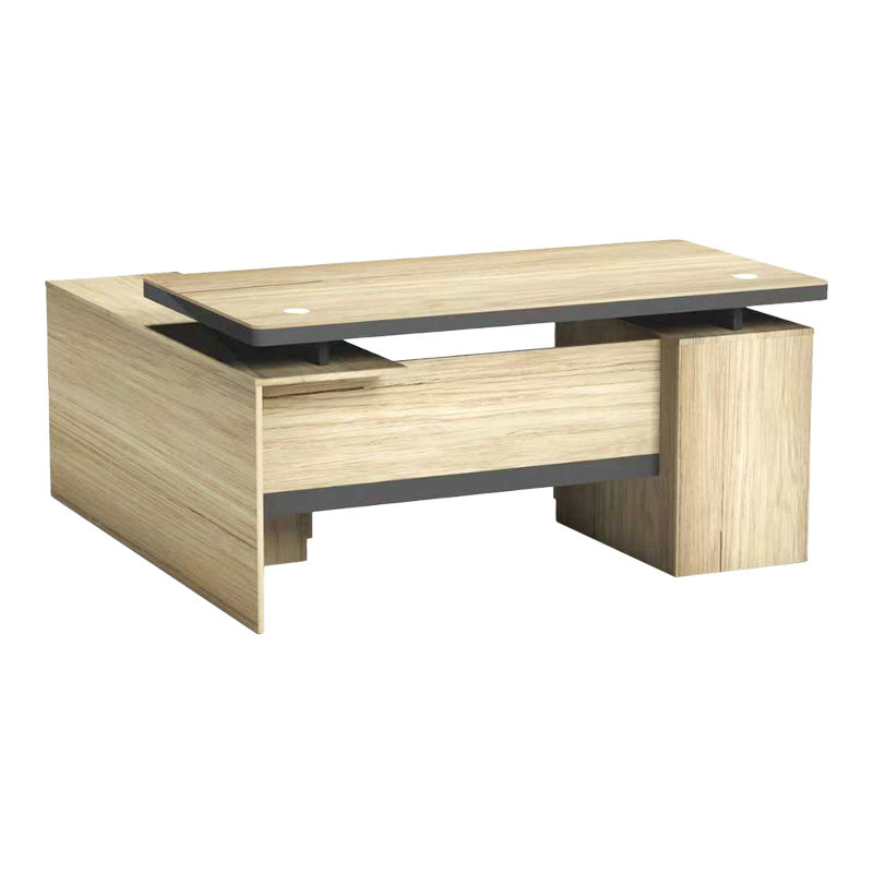 Γραφείο επαγγελματικό Lotus pakoworld με δεξιά γωνία σε φυσική-ανθρακί απόχρωση  200x160x76εκ