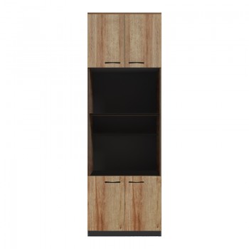 Ντουλάπα κουζίνας Rowan pakoworld σε ανθρακί-oak απόχρωση 60x42x182εκ