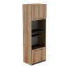 Ντουλάπα κουζίνας Rowan pakoworld σε ανθρακί-oak απόχρωση 60x42x182εκ