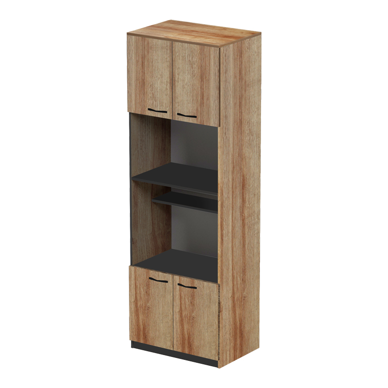 Ντουλάπα κουζίνας Rowan pakoworld σε ανθρακί-oak απόχρωση 60x42x182εκ
