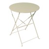 Τραπεζι Bistro pakoworld μεταλλικό αναδιπλούμενο σε μπεζ απόχρωση Φ60x71εκ