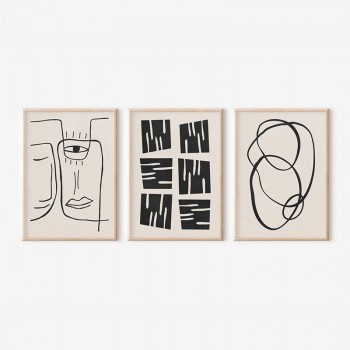 Πίνακας Lumora pakoworld τρίπτυχος με ψηφιακή εκτύπωση και πλαίσιο 33x1.5x48εκ