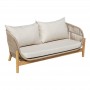 Καναπές 2θέσιος Verilan pakoworld μασίφ ξύλο ακακίας-ύφασμα σε φυσική-μπεζ απόχρωση 163x77x70εκ