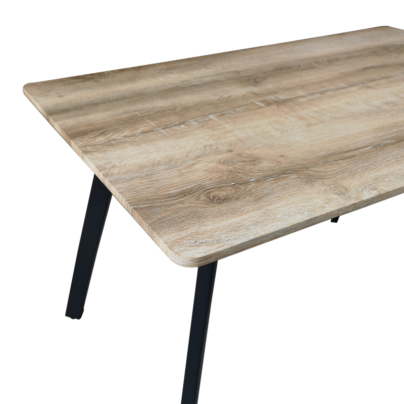 Τραπέζι Squaro pakoworld sonoma mdf με μαύρα μεταλλικά πόδια 120x70x75εκ