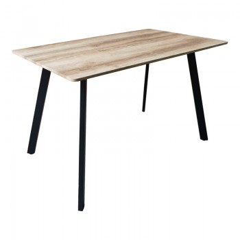 Τραπέζι Squaro pakoworld sonoma mdf με μαύρα μεταλλικά πόδια 120x70x75εκ