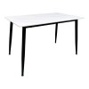Τραπέζι Pembe pakoworld sintered stone λευκή όψη μαρμάρου με μαύρα μεταλλικά πόδια 120x70x75εκ