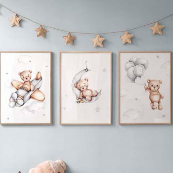 Πίνακας Luthra pakoworld τρίπτυχος με ψηφιακή εκτύπωση και πλαίσιο 33x1.5x48εκ