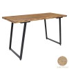 Γραφείο εργασίας Atticus pakoworld μασίφ ξύλο πεύκου ανοιχτό καρυδί-μαύρο139x59x80εκ