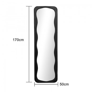 Καθρέπτης Lezour pakoworld βελούδο σε μαύρη απόχρωση 50x5x170εκ