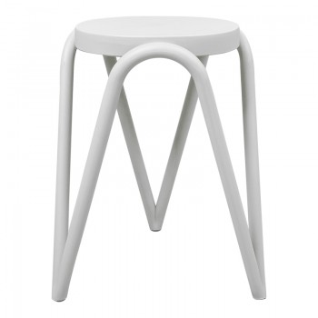 Σκαμπό Serzona pakoworld pp σε λευκή απόχρωση Φ27x45.5εκ