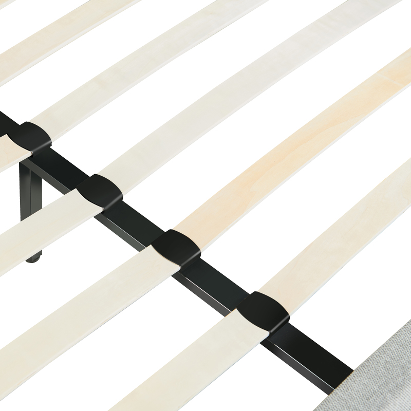 Κρεβάτι διπλό Majus pakoworld ύφασμα ανθρακί 160x200εκ