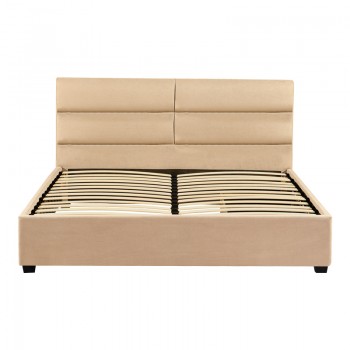 Κρεβάτι διπλό Anay pakoworld με συρτάρι ύφασμα μπεζ 160x200εκ