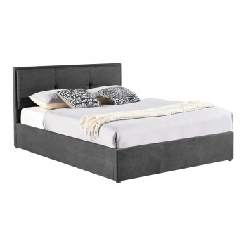 Κρεβάτι διπλό Sonnie pakoworld με αποθηκευτικό χώρο ύφασμα ανθρακί 150x200εκ