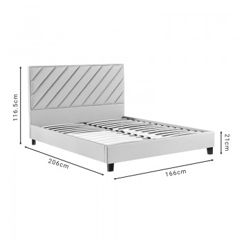 Κρεβάτι διπλό Franky pakoworld pu μπεζ 160x200εκ