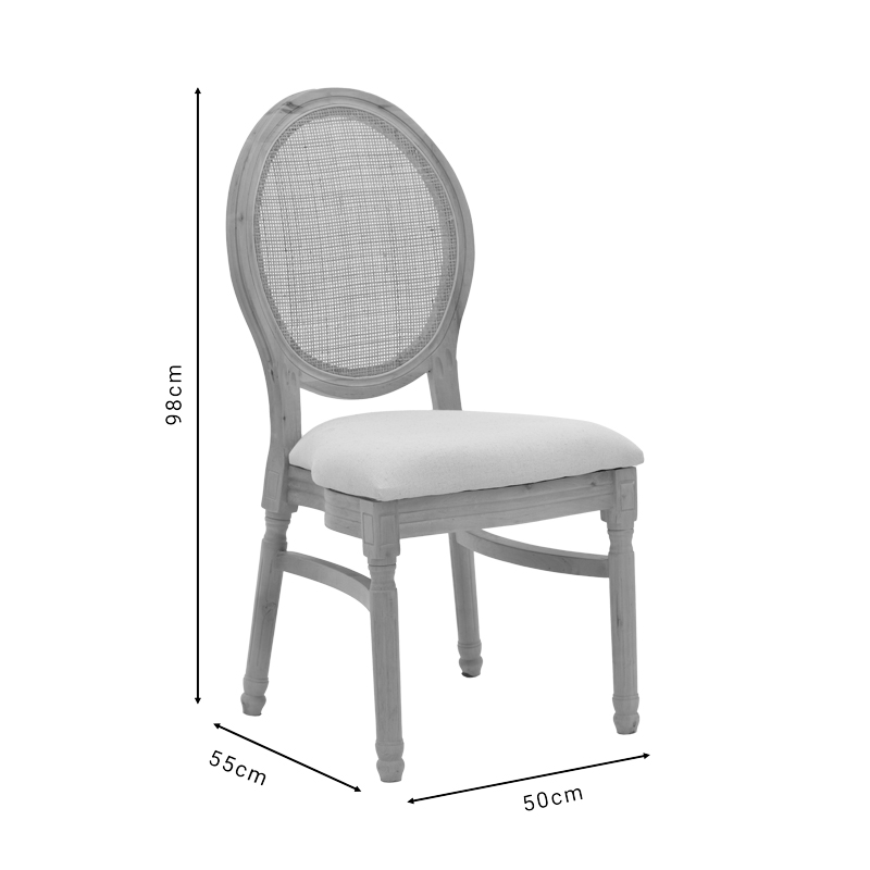 Καρέκλα Canco pakoworld φυσικό rubberwood-φυσικό rattan 50x53x98εκ