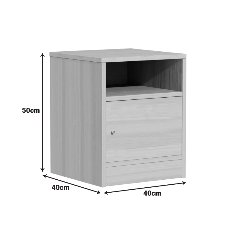 Κομοδίνο Foly pakoworld με ένα ντουλάπι γκρι oak 40x40x50εκ