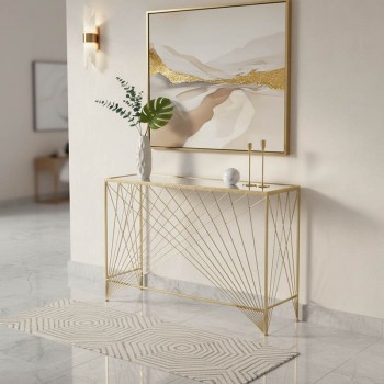 Κονσόλα Gioni Inart χρυσό μέταλλο 110x30x75εκ